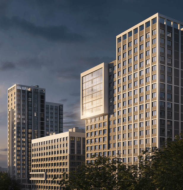 Вид на квартал у воды